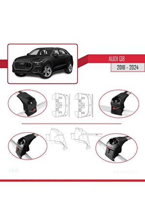Audi Q8 (F1) 2018 ve Sonrası ile uyumlu ACE-2 Ara Atkı Tavan Barı GRİ