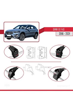 BMW X1 F48 2016-2022 Arası ile uyumlu ACE-2 Ara Atkı Tavan Barı GRİ
