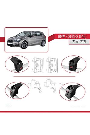 BMW 2 Serisi Active Tourer 2018 ve Sonrası ile uyumlu ACE-2 Ara Atkı Tavan Barı GRİ