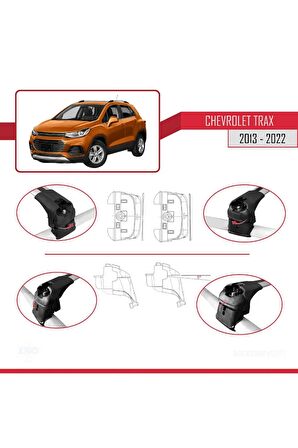 Chevrolet TRAX 2013-2022 Arası ile uyumlu ACE-2 Ara Atkı Tavan Barı GRİ