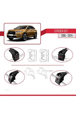 Citroen DS7 CROSSBACK 2018 ve Sonrası ile uyumlu ACE-2 Ara Atkı Tavan Barı GRİ