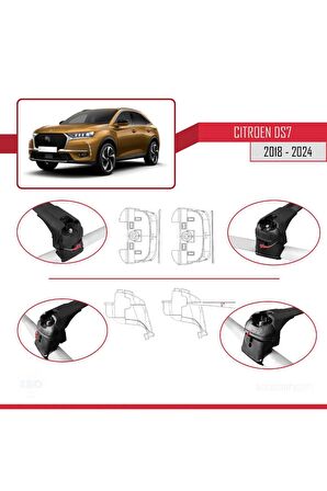 Citroen DS7 CROSSBACK 2018 ve Sonrası ile uyumlu ACE-2 Ara Atkı Tavan Barı SİYAH