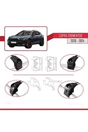 Cupra FORMENTOR 2020 ve Sonrası ile uyumlu ACE-2 Ara Atkı Tavan Barı GRİ