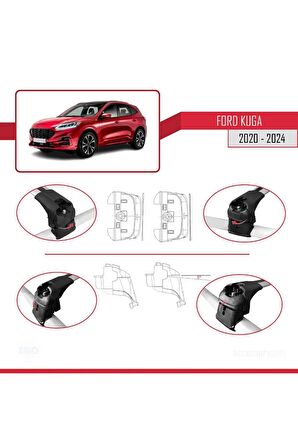 Ford KUGA (CX482) 2020 ve Sonrası ile uyumlu ACE-2 Ara Atkı Tavan Barı GRİ