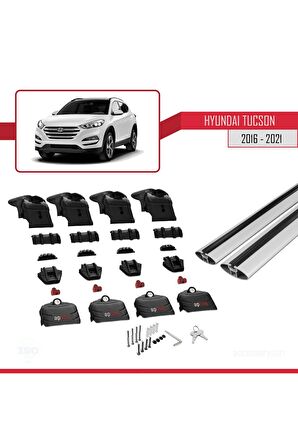 Hyundai Tucson (TL) 2016-2021 Arası Ile Uyumlu Ace-2 Ara Atkı Tavan Barı Gri