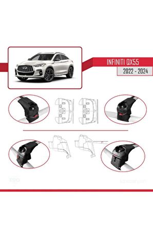 Infiniti QX55 2022 ve Sonrası ile uyumlu ACE-2 Ara Atkı Tavan Barı GRİ