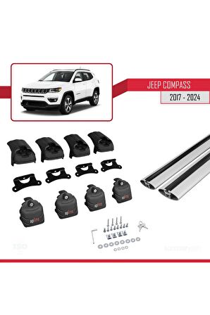 Jeep Compass 2017 ve Sonrası ile uyumlu ACE-2 Ara Atkı Tavan Barı GRİ