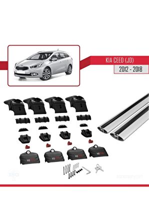 Kia Ceed  SW 2012-2018 Arası ile uyumlu ACE-2 Ara Atkı Tavan Barı GRİ