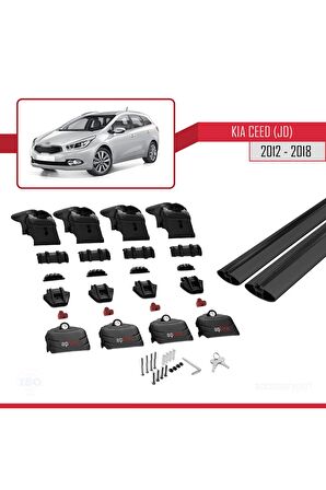Kia Ceed (JD) Sw 2012-2018 Arası Ile Uyumlu Ace-2 Ara Atkı Tavan Barı Siyah