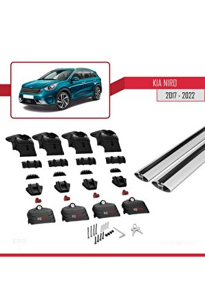 Kia Niro (DE) 2017-2022 Arası Ile Uyumlu Ace-2 Ara Atkı Tavan Barı Gri