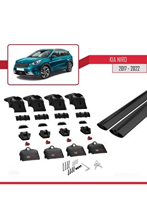 Kia Niro (DE) 2017-2022 Arası Ile Uyumlu Ace-2 Ara Atkı Tavan Barı Siyah