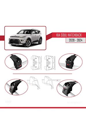 Kia Soul 2020 ve Sonrası ile uyumlu ACE-2 Ara Atkı Tavan Barı GRİ