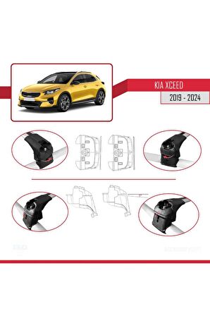 Kia XCeed 2019 ve Sonrası ile uyumlu ACE-2 Ara Atkı Tavan Barı GRİ