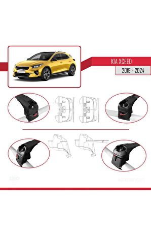 Kia XCeed  2019 ve Sonrası ile uyumlu ACE-2 Ara Atkı Tavan Barı SİYAH