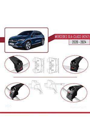 Mercedes Gla-Class (H247) 2020 ve Sonrası ile uyumlu ACE-2 Ara Atkı Tavan Barı SİYAH