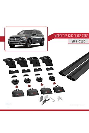 Mercedes GLC (X253) 2016-2022 Arası ile uyumlu ACE-2 Ara Atkı Tavan Barı SİYAH