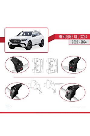 Mercedes GLC (X254) 2022 ve Sonrası ile uyumlu ACE-2 Ara Atkı Tavan Barı GRİ