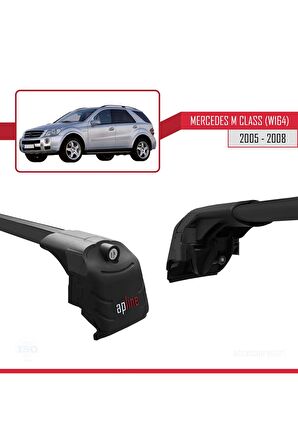 Mercedes M Class (W164) 2005-2008 Arası ile uyumlu ACE-2 Ara Atkı Tavan Barı SİYAH