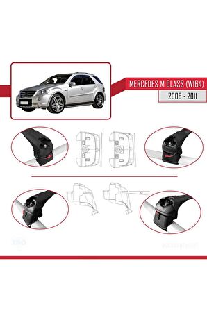 Mercedes M Class (W164) 2008-2011 Arası ile uyumlu ACE-2 Ara Atkı Tavan Barı SİYAH