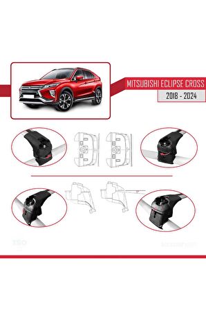 Mitsubishi Eclipse Cross (GK) 2018 Ve Sonrası Ile Uyumlu Ace-2 Ara Atkı Tavan Barı Gri