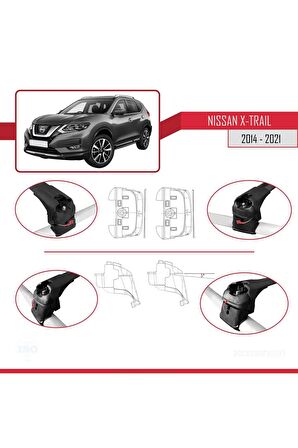Nissan X-Trail 2014-2021 Arası ile uyumlu ACE-2 Ara Atkı Tavan Barı SİYAH