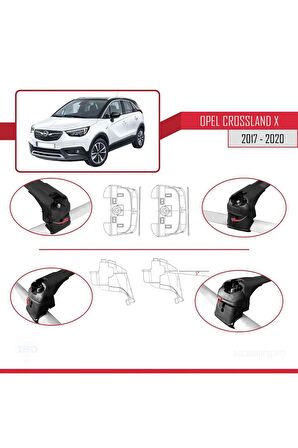Opel CROSSLAND X 2017-2020 Arası ile uyumlu ACE-2 Ara Atkı Tavan Barı SİYAH