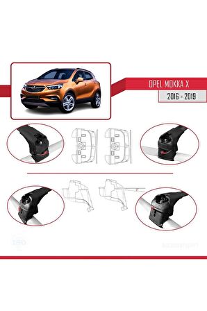 Opel MOKKA X 2016-2020 Arası ile uyumlu ACE-2 Ara Atkı Tavan Barı SİYAH
