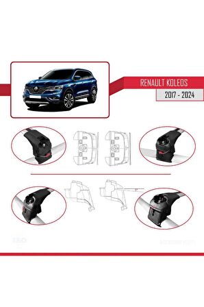 Renault Koleos 2017 ve Sonrası ile uyumlu ACE-2 Ara Atkı Tavan Barı GRİ