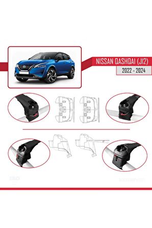 Nissan Qashqai 2022 Ve Sonrası Ile Uyumlu Ace-2 Ara Atkı Tavan Barı Siyah