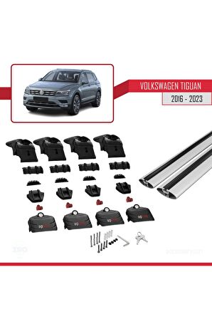 Volkswagen Tiguan 2016-2023 Arası ile uyumlu ACE-2 Ara Atkı Tavan Barı GRİ