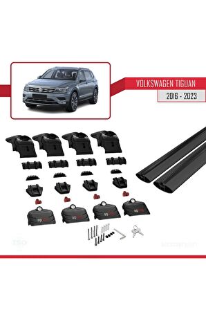 Volkswagen Tiguan 2016-2023 Arası ile uyumlu ACE-2 Ara Atkı Tavan Barı SİYAH