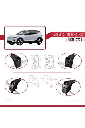 Volvo XC40 (Elektrikli) 2020 ve Sonrası ile uyumlu ACE-2 Ara Atkı Tavan Barı GRİ