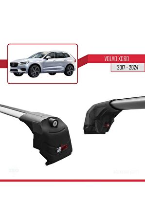 Volvo XC60 2017 ve Sonrası ile uyumlu ACE-2 Ara Atkı Tavan Barı GRİ