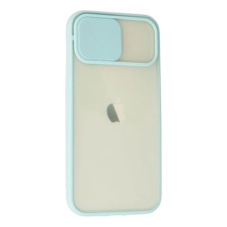 Apple İphone 12 Kılıf Palm Buzlu Kamera Sürgülü Silikon - Turkuaz iegxx