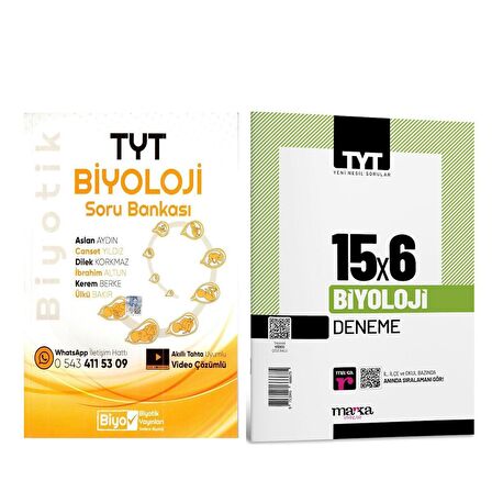 Biyotik TYT Biyoloji Soru Bankası ve Marka Deneme Seti 2 Kitap