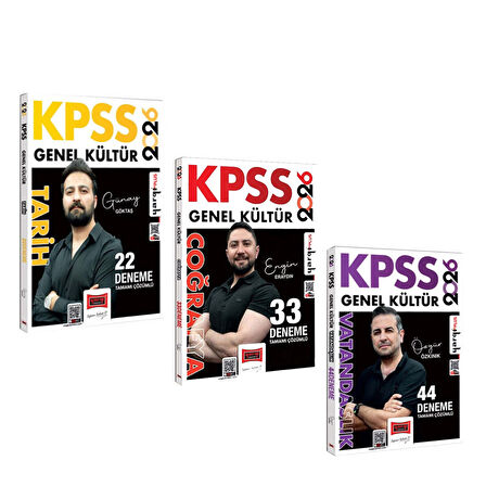 Yargı Yayınları 2026 KPSS Tarih Coğrafya ve Vatandaşlık Tamamı Çözümlü Deneme Seti 3 Kitap