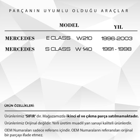Mercedes E Class W210 için Klima Havalandırma Panel Düğmesi 4'lü