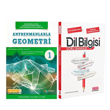 Antrenmanlarla Geometri 1 ve AKM Dil Bilgisi Soru Bankası Seti 2 Kitap