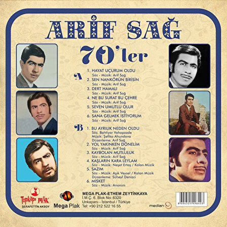 Arif Sağ 1970'ler Yeni Basım 33'lük Plaklar