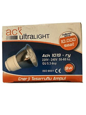 ACK Ultralight 9W 220V Yeşil Işık GU5.3 Duylu