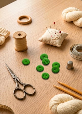 Açık Yeşil El Yapımı Polimer Kil Düğme 2 cm Yuvarlak Dekoratif Örgü Hırka Yelek Amigurumi Düğmesi