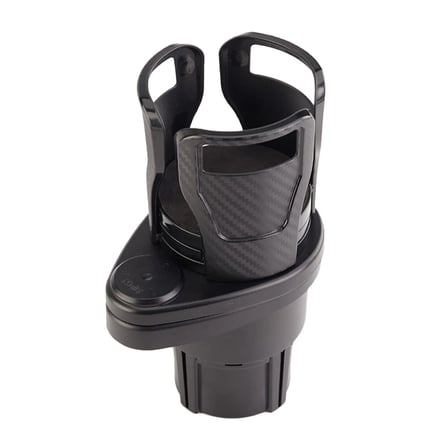 Microcase 2in1 Fonksiyonel Araç İçi Şişe Bardak İçecek Tutucu Çift Kupa Dönebilir Tasarım - AL3479 Karbon
