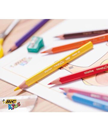 Bic Kids Evolution Jumbo Üçgen Kuru Boya Seti 12 Renk