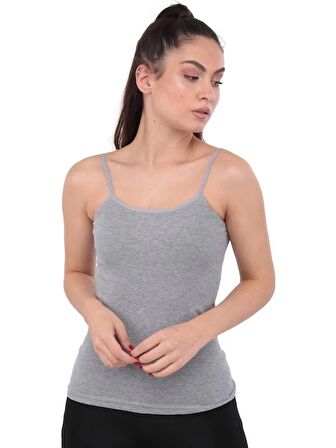 Tutku 0135 6 Adet Kadın Ribana İp Askılı Gri Atlet Abani Classic