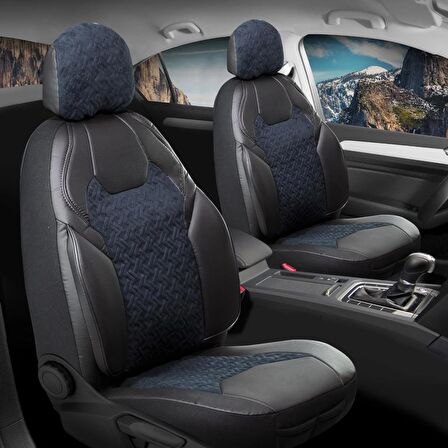 
Honda Civic Uyumlu Deri Detaylı Süet Kumaş Ön Arka Set Oto Koltuk Kılıfı Siyah SC