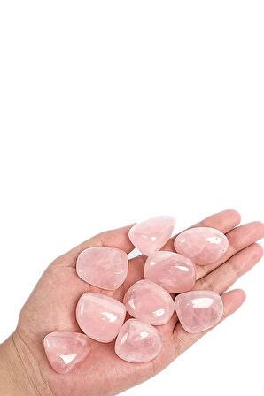 Sertifikalı Tamburlanmış Doğal Pembe Kuvars Taşı Kütle Parça