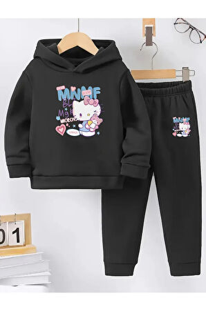 Kışlık Kız Erkek Çocuk Eşofman Takımı 5 6 7 8 9 10 11 12 yaş Hello Kitty