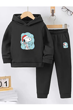 Kışlık Kız Erkek Çocuk Eşofman TakımıSnoopy 5 6 7 8 9 10 11 12 yaş