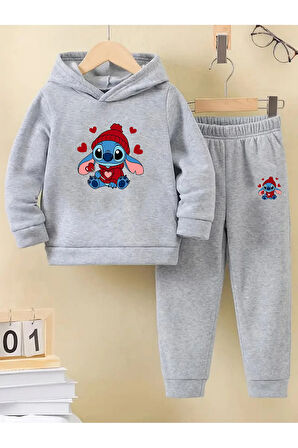 Kışlık Kız Erkek Çocuk Eşofman Takımı LiLo 5 6 7 8 9 10 11 12 yaş winter kış teması