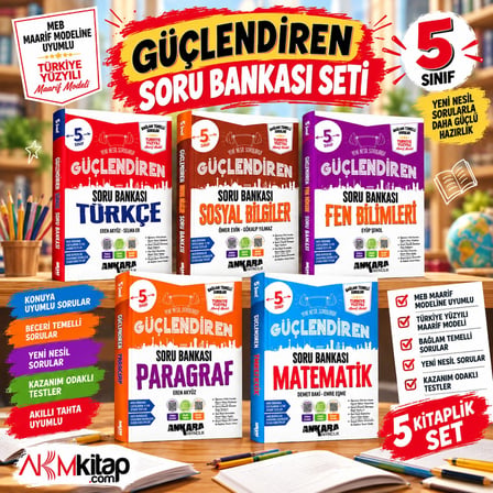 Ankara Yayıncılık 5.Sınıf Türkçe Matematik Paragraf Fen ve Sosyal Bilgiler Soru Bankası Seti